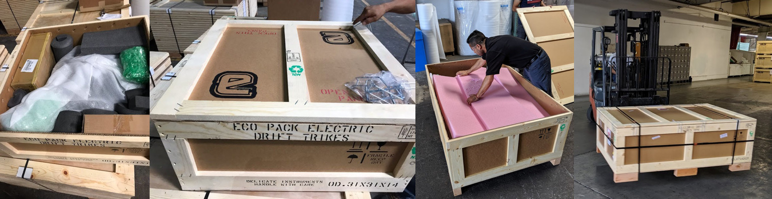 To ensure that our products make it to your doorstep as safely as possible, all of our DIY electric drift trike conversion kits and electric drift trikes are professionally packaged in custom eco-pack crates